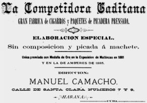 Anuncio de La Competidora Gaditana en el Álbum de 1887.