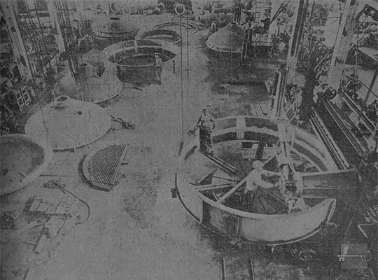 Vista de un departamento de maquinaria mayor en los talleres de Manuel Galdo y Co. en Cárdenas, Matanzas (Ca. 1918).