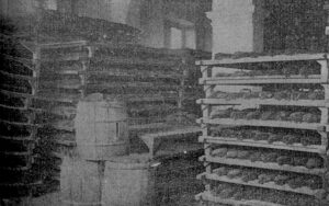Vista de una nave del secadero de tabaco de la Soto y Compañía en la Habana (Ca. 1918).