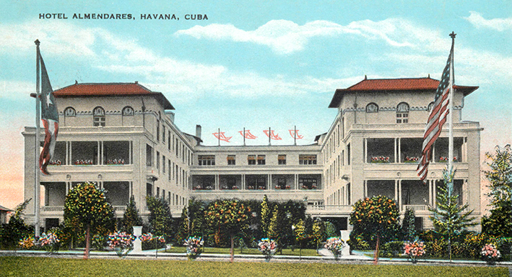 Vista del Hotel Almendares en la Habana propiedad de Mendoza y Ca. fundadores de la Compañía de Hoteles Modernos en Cuba.