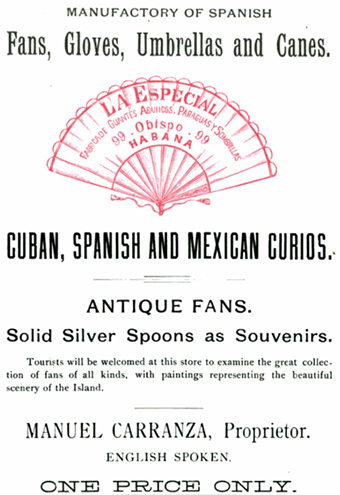 Publicidad de la tienda La Especial de Manuel Carranza (Ca. 1894).