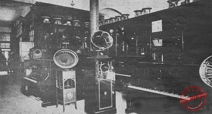 Universal Music Co. de Echemendía y Huguet departamento de fonógrafos y pianolas (Ca. 1913).