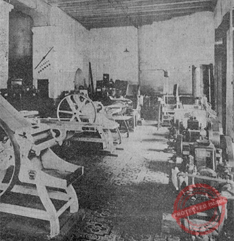 Departamento de maquinaria dispuesta para la venta en G. Rodríguez y Co. (Ca. 1918).