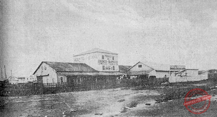 Firma Gancedo Toca y Compañía S. en C. vista de la fábrica de abonos en la Habana (Ca. 1918).
