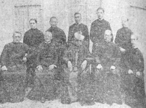 Carlos de Jesús Mejía, José Calonje, Padre Pedro Figueras, Profesores y Hermanos de las Escuelas Pías de la Habana.
