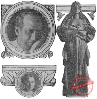 Escultura de Giuseppe Moretti para el Palacio del Centro Gallego y su discípula Geneva Mercer.