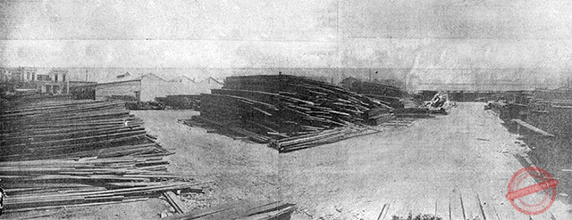 Vista general del almacén de maderas de Avelino González y Compañía (Ca. 1918).