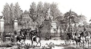 Fuente de la India en el Paseo de Isabel II. Plano Pintoresco de la Habana por B. May y Ca., 1853.