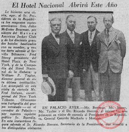John McEntee Bowman, Fred Sterry, William P. Taylor y Ricardo Herrera.