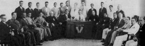 Directiva en pleno de los Caballeros Católicos de Caibarién (Ca. 1929).