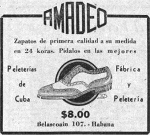 Publicidad de los zapatos marca Amadeo en 1931.