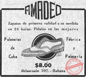 Publicidad de los zapatos marca Amadeo en 1931.