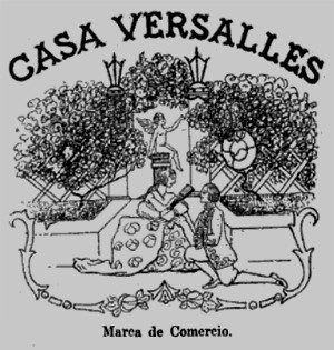 Marca de comercio de la “Casa Versalles” presentada en 1927.