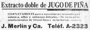 Publicidad de J. Merlín y Compañía en 1914.