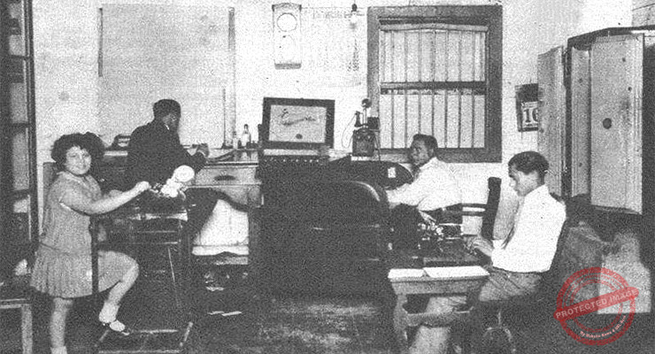 Oficina principal de La Primera Tenería  en Surgidero de Batabanó en 1929.