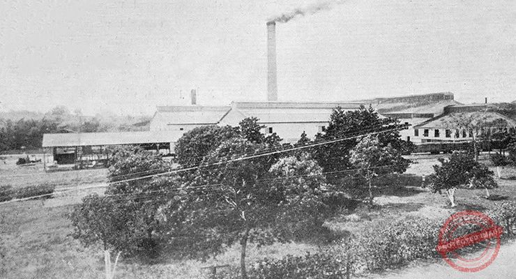 Central Soledad cerca de Cienfuegos. Vista general del batey (Ca. 1919).