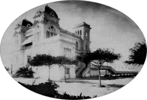 Vista general del regio palacio del Cienfuegos Yacht Club (Ca. 1929).