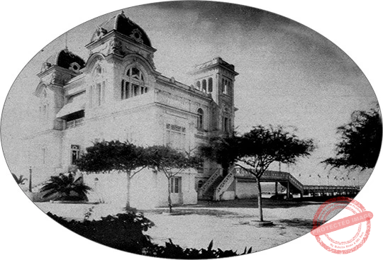 Vista general del regio palacio del Cienfuegos Yacht Club (Ca. 1929).