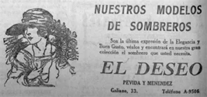 Publicidad de “El Deseo” en 1922.