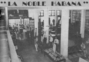 La Noble Habana. Interior del establecimiento donde se aprecia el departamento de ventas (Ca. 1929).