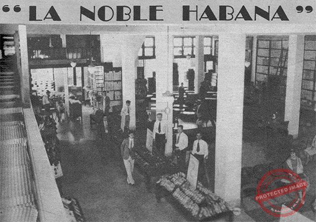 La Noble Habana. Interior del establecimiento donde se aprecia el departamento de ventas (Ca. 1929).