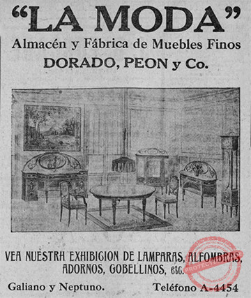 Publicidad de la Tienda La Moda en 1923.