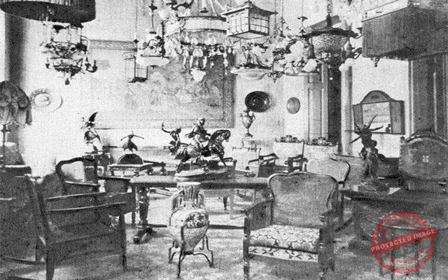 Tienda La Moda de Dorado, Peon y Co. Salón de exposición en la planta alta del edificio (Ca. 1929).