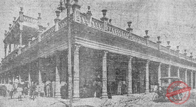 Edificio de Alejandro Suero Balbín, rico comerciante y banquero en Ciego de Avila. Dirigía este negocio su sobrino Casimiro Balbín (Ca. 1915).