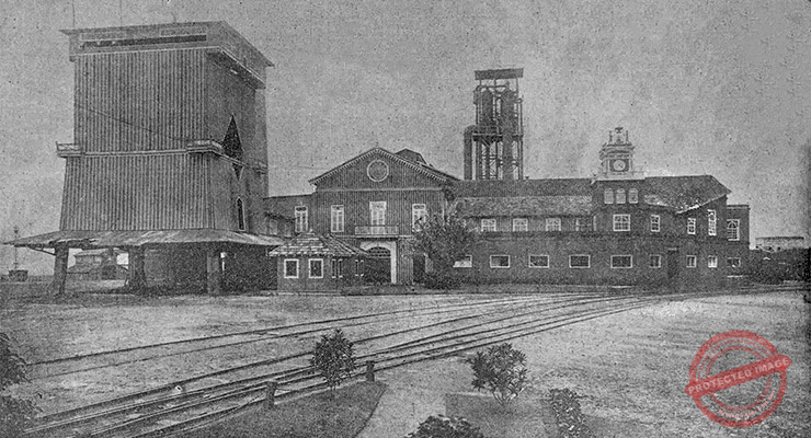 Central Portugalete. Fachada de la casa de calderas y maquinaria (Ca. 1918).