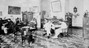 Vista de la oficina de Cinema Films (Ca. 1919).