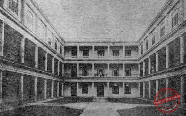 Colegio de los Hermanos Maristas en Cienfuegos. Vista del patio (Ca. 1926).