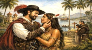 Tradiciones y leyendas de Cienfuegos. Díaz ayudado por el dios aborigen Jagua construyó un alcázar y su esposa Anagueia lo demolió.