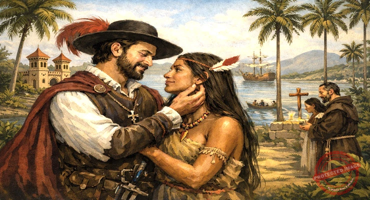 Tradiciones y leyendas de Cienfuegos. Díaz ayudado por el dios aborigen Jagua construyó un alcázar y su esposa Anagueia lo demolió.