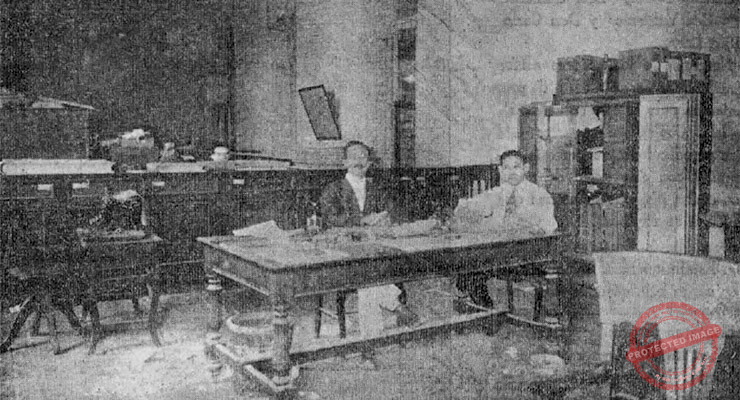 Oficinas de la Compañía Cubana de Fianzas y Accidentes del Trabajo en la Habana (Ca. 1918).