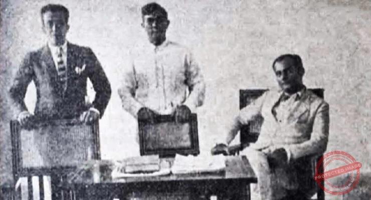 Doctor Emilio Cárdenas jefe de sanidad y personal del departamento en Ranchuelo, Cuba (Ca. 1926).