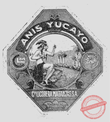 Eudoro Alba. Marca de fábrica del Anís Yucayo (Ca. 1945).