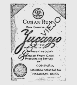 Eudoro Alba. Marca de fábrica del Ron Superior Yucayo (Ca. 1945).