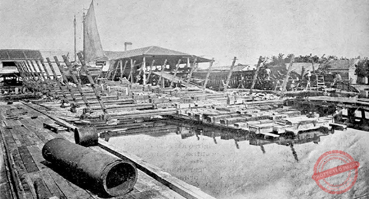 Carenero central del varadero Castaño en Cienfuegos (Ca. 1904).