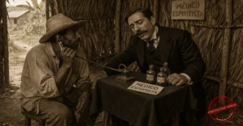 El médico espiritista de Los Arabos, Matanzas, en consulta ca. 1914