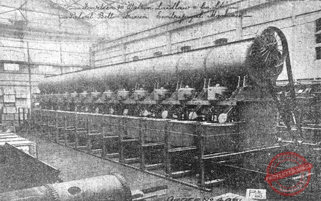 Instalación de centrífugas de correas en el central Steward construidas por Watson Laidlaw y vendidas por Victor G. Mendoza y Ca.