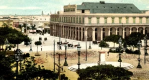 Vista del teatro Albisu (antes Lersundi) y posteriormente teatro Campoamor en la Habana.