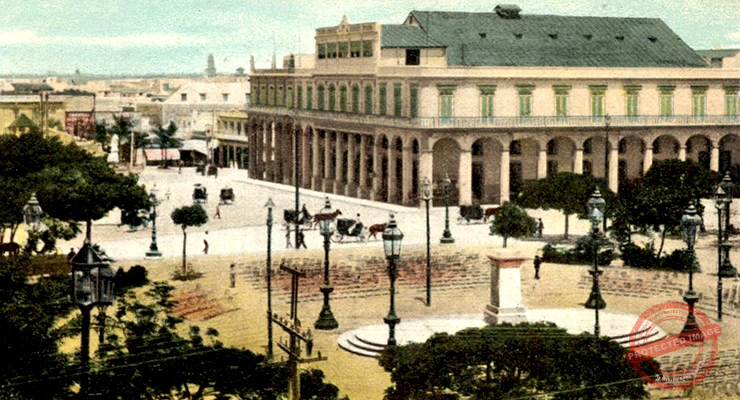 Vista del teatro Albisu (antes Lersundi) y posteriormente teatro Campoamor en la Habana.