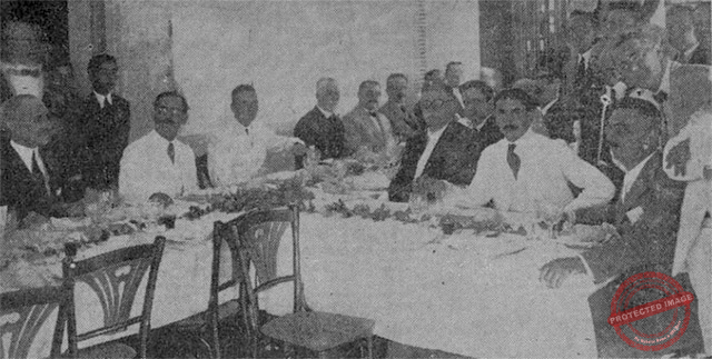 Presidencia del Banquete Homenaje a Fernando Blanco en Santos Suárez ca. 1923.