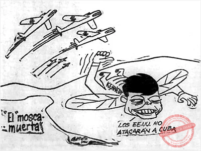 Caricatura “El Mosca Muerta” publicada en Noticias de Hoy el 16 de abril de 1961.