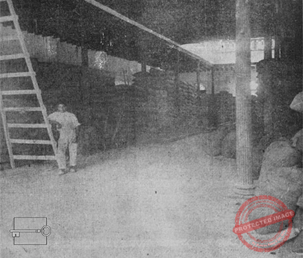 Vista de una nave almacén del comerciante José Ferrer en Cienfuegos ca. 1918.