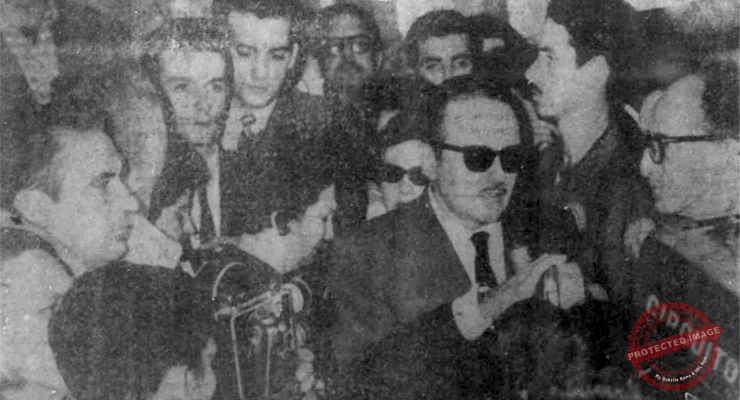 Manuel Urrutia Lleó en la Universidad de la Habana en enero de 1959.