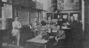 Marcelino García, S. en C. Vista de la oficina y empleados en la Habana, ca. 1918.
