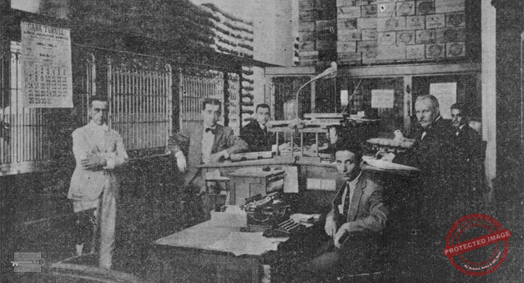 Marcelino García, S. en C. Vista de la oficina y empleados en la Habana, ca. 1918.