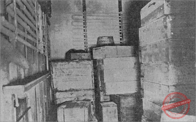 Marquette y Rocaberti. Vista del refrigerador y mercancías, Habana ca. 1918.