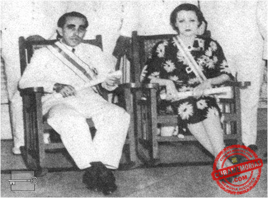 Miguel Mariano Gómez Arias y su distinguida esposa Serafina Diago de Cárdenas condecorados por la Cruz Roja Cubana en mayo de 1936.